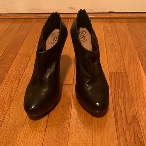 5” heels with a 1” platform ankle booties with a zip back.